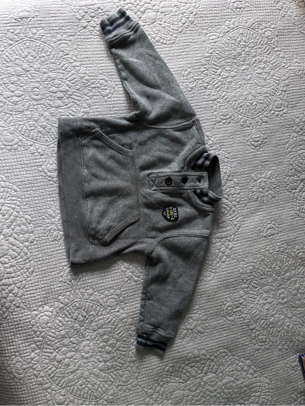 OshKosh B'gosh Gray Pullover Sweatshirt with Navy Trim